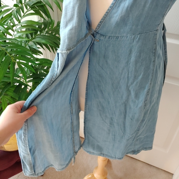 (SOLD) Francesca's Denim Wrap Dress Medium - Picture 7 of 8